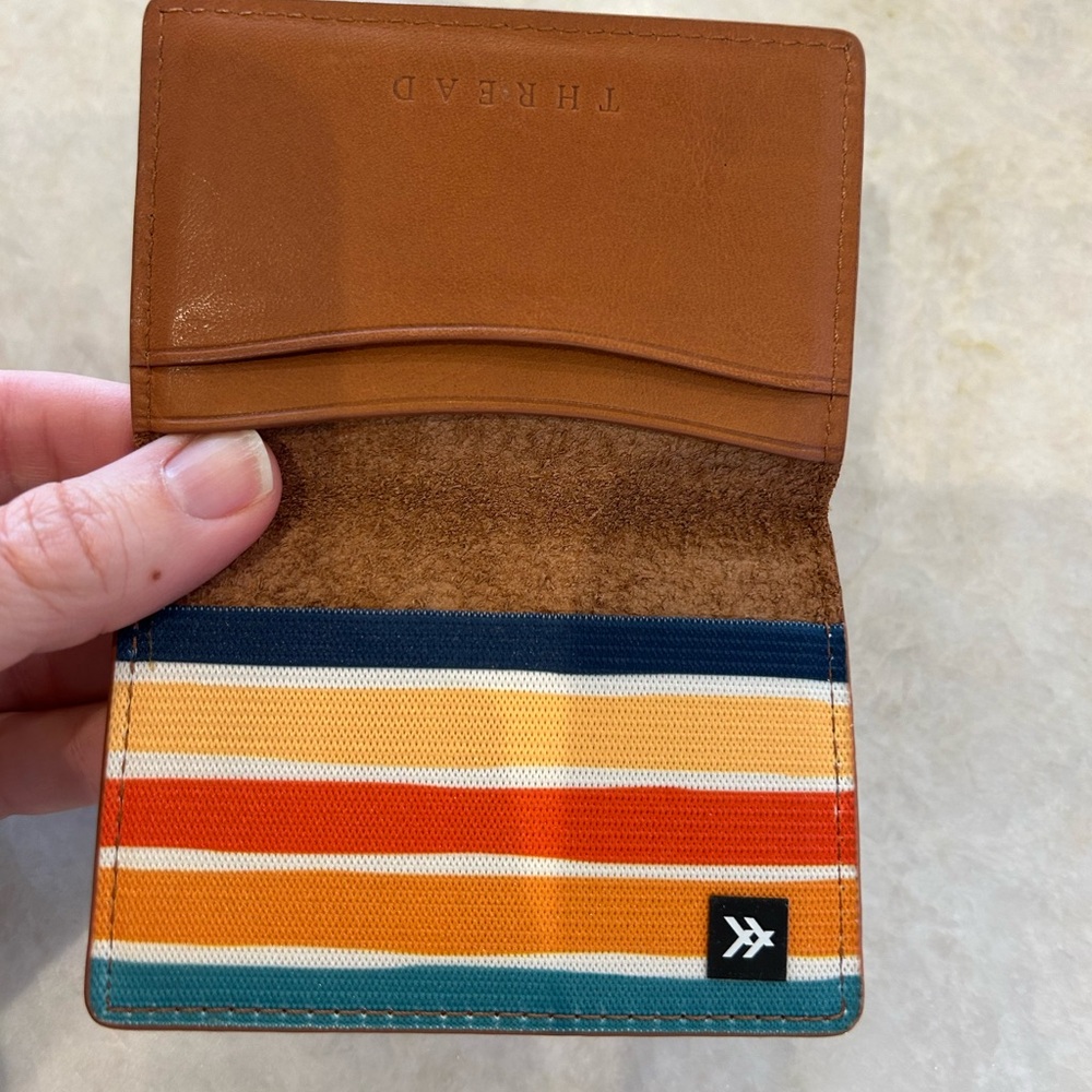 Thread wallet tan color